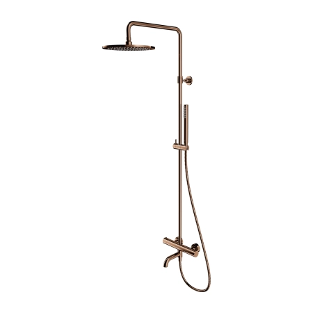 Y termostatyczny system wannowy natynkowy, miedź połysk