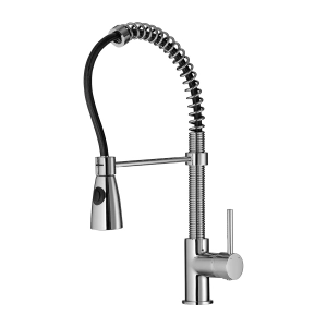 X2 bateria kuchenna z wyciąganą wylewką, chrom połysk/czarny mat X2CR