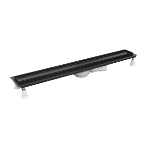 LOWFIX pryszn. odpływ liniowy z maskownicą do wklejenia płytek, 60 cm, czarny półmat LOWFIX60TBL