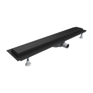 LOWFIX prysznicowy odpływ liniowy z maskownicą pełną, 60 cm, czarny półmat LOWFIX60GBL