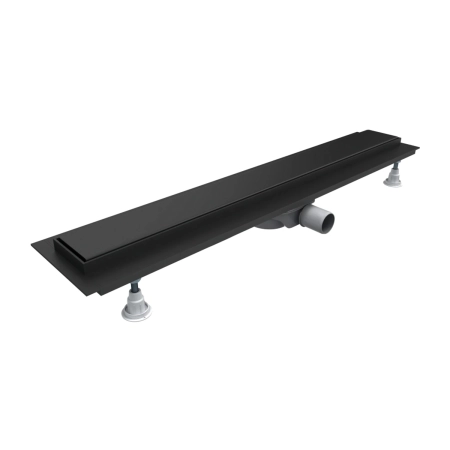 LOWFIX prysznicowy odpływ liniowy z maskownicą pełną, 60 cm, czarny półmat