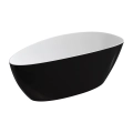 BARCELONA M+ wanna wolnostojąca, 170 x 77 cm, biały/czarny połysk
