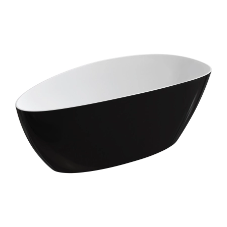 BARCELONA M+ wanna wolnostojąca, 170 x 77 cm, biały/czarny połysk