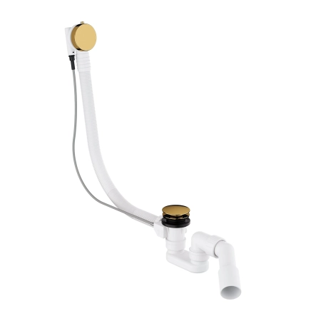 CGS syfon wannowy przelewowo-odpływowy, złoty połysk