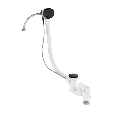 CGS syfon wannowy przelewowo-odpływowo-napełniający, czarny mat