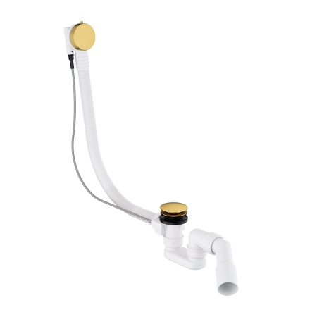 CGS syfon wannowy przelewowo-odpływowy, złoty szczotkowany