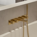 CONTOUR bateria wannowa 5-otworowa podtynkowa, złoty szczotkowany