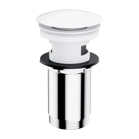 korek klik-klak do umywalki z przelewem, biały mat