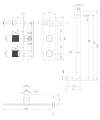 CONTOUR system prysznicowy podtynkowy, antracyt szczotkowany