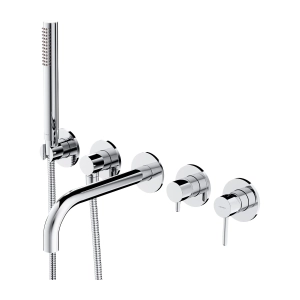 Y bateria wannowa 5-otworowa podtynkowa z długą wylewką, chrom połysk Y1237-1CR