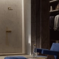 CONTOUR system prysznicowy podtynkowy, złoty szczotkowany