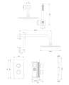 CONTOUR termostatyczny system prysznicowy podtynkowy, chrom połysk