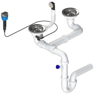 Syfon do zlewu 1,5 i 2-komorowego granitowego OKS_124A