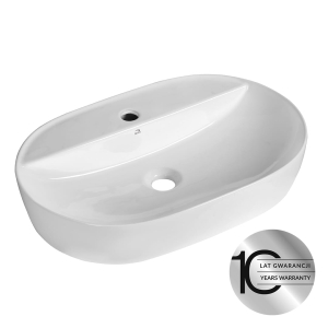 Lomami - umywalka nablatowa ceramiczna z miejscem na baterię VUL_6161