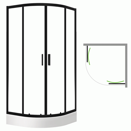 Desna - kabina natryskowa półokrągła z brodzikiem 90x90 cm