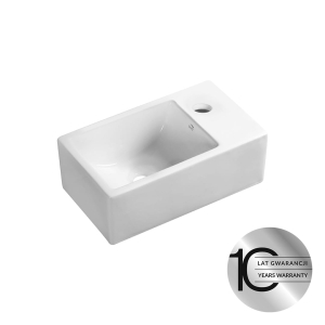Kvadrato - umywalka nablatowa/ścienna ceramiczna z miejscem na baterię VUK 6135