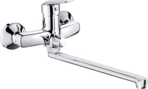 Bateria umywalkowa ścienna z wydłużoną wylewką - podłączenie na wąż Deante Boro BMO 056M