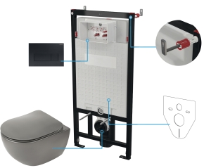 Zestaw WC podtynkowy 6 w 1 Deante Peonia CDENDZPW