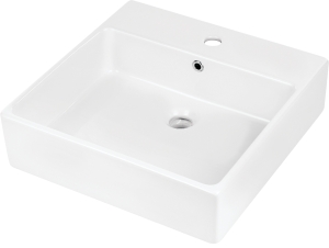 Umywalka ceramiczna nablatowa/ścienna z miejscem na baterię - 50x50 cm Deante Temisto CDT 6U5S