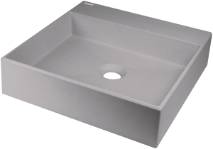 Umywalka granitowa nablatowa z miejscem na baterię - 400x400 mm Deante Correo CQR SU4S