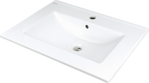 Umywalka ceramiczna wpuszczana z miejscem na baterię Deante Tubo CTU 646M