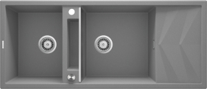 Zlewozmywak granitowy magnetyczny 2-komorowy z ociekaczem Deante Magnetic ZRM S213