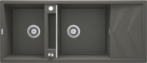 Zlewozmywak granitowy magnetyczny 2-komorowy z ociekaczem Deante Magnetic ZRM T213