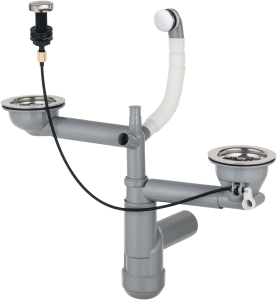 Syfon do zlewozmywaka granitowego 1.5- i 2-komorowego - Space-Saver Deante Space-Saver Lux ZXY 9918