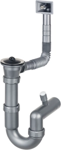 Syfon do zlewozmywaka stalowego nakładanego 1-komorowego - odpływ 2" Deante  ZXY 9923