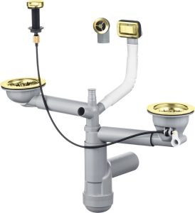 Syfon do zlewozmywaka granitowego 1.5- i 2-komorowego - Space-Saver Deante Space-Saver Lux ZXY Z912