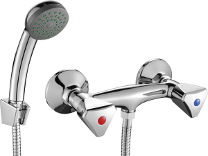 NORM bateria natryskowa ścienna z zestawem natryskowym