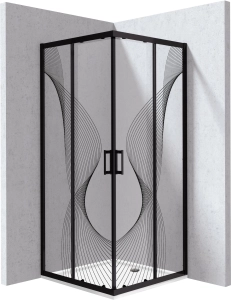 Kabina prysznicowa z brodzikiem kwadratowa 80x80 cm - wzór fala Deante Funkia Evo KYCPNB88P