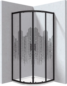 Kabina prysznicowa z brodzikiem półokrągła 80x80 cm - wzór miasto Deante Funkia Evo KYPPND88P