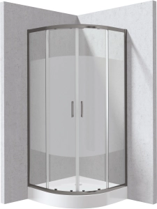 Kabina prysznicowa z brodzikiem półokrągła 90x90 cm - wzór pas Deante Funkia Evo KYPZDE99P